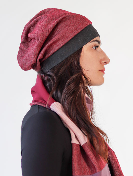 Bonnet ample en lainage rouge