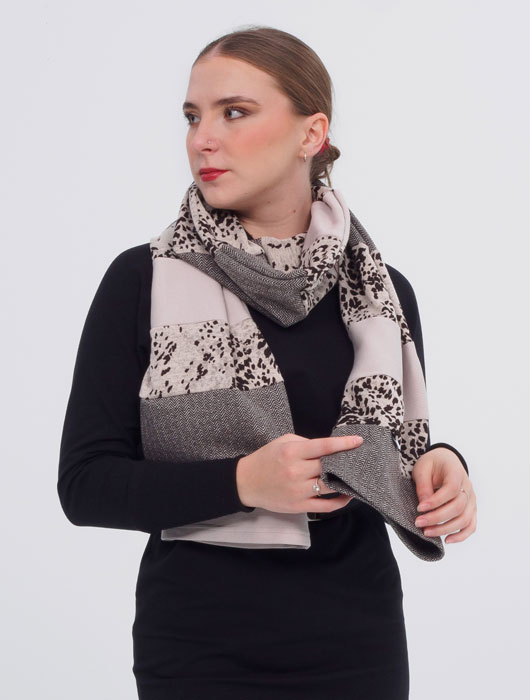 Foulard beige à empiècements