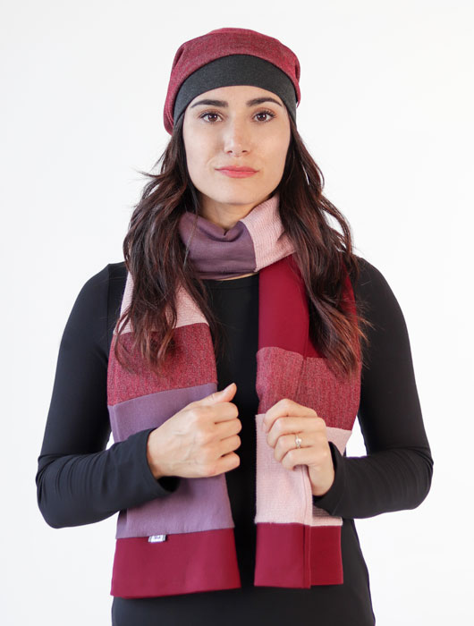 Foulard gris à empiècements
